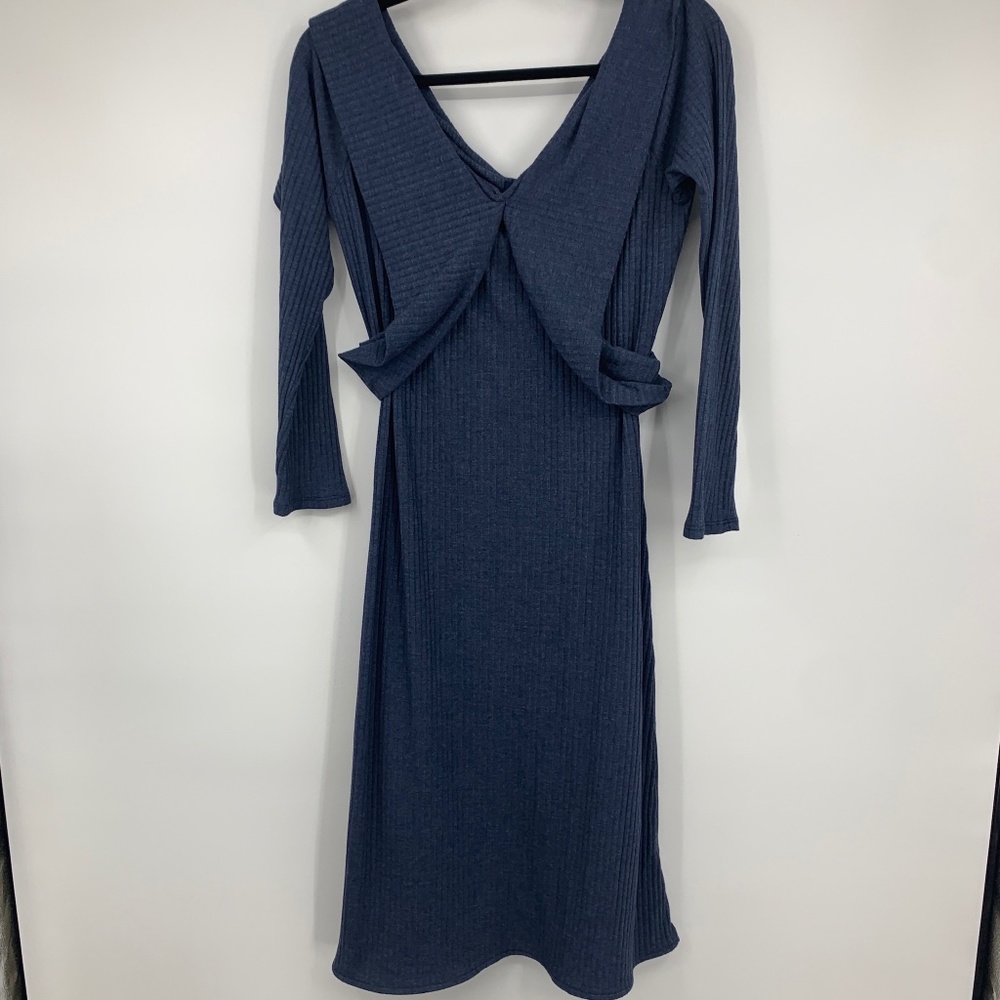Lucca Womens medium dress midi ribbed‎ textured NEW